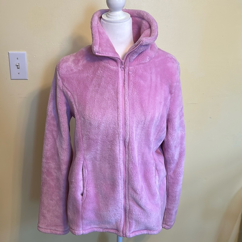 Serra warm plush light purple full zip jacket